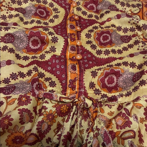 Aura Balloon Sleeve Print Multicolor Fall Floral Maxi Dress Size 3X NEW - Picture 5 of 10